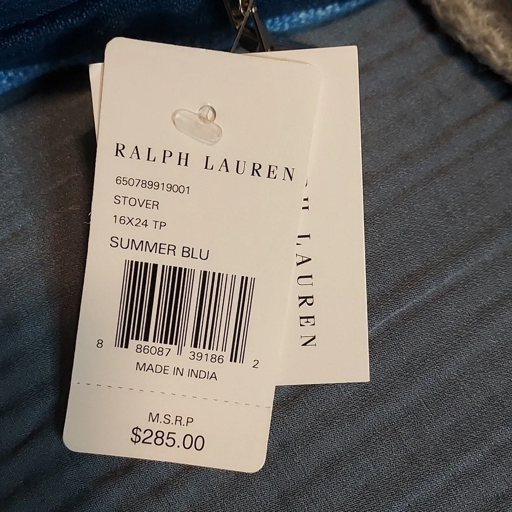 Ralph Lauren Stover Throw Pillow Summer Blue
